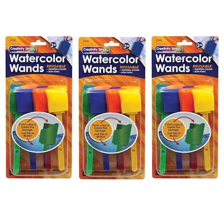 Creativity Street Watercolor Wands with Paint, 8 Assorted Colors Per Pack, 24PK 5960